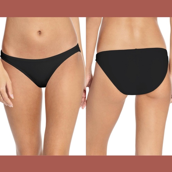 NEW $78 Robin‎ Piccone Ava Bikini Bottoms in Black [SZ Large ] - Picture 1 of 11